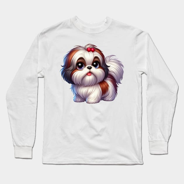 Cute Shih Tzu Long Sleeve T-Shirt by Dmytro